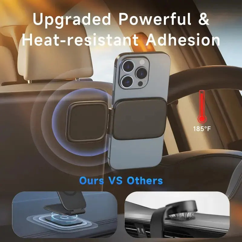 MagSafe Magnetic Car Phone Holder - 20Kg Dual-Sided Auto Accessory, Ultra-Thin Anti-Shake Dashboard Mount with 270°-360° Adjustable Rotation, No-View-Blocking Design, Compatible with iPhone 17 Pro Max and Most Smartphones