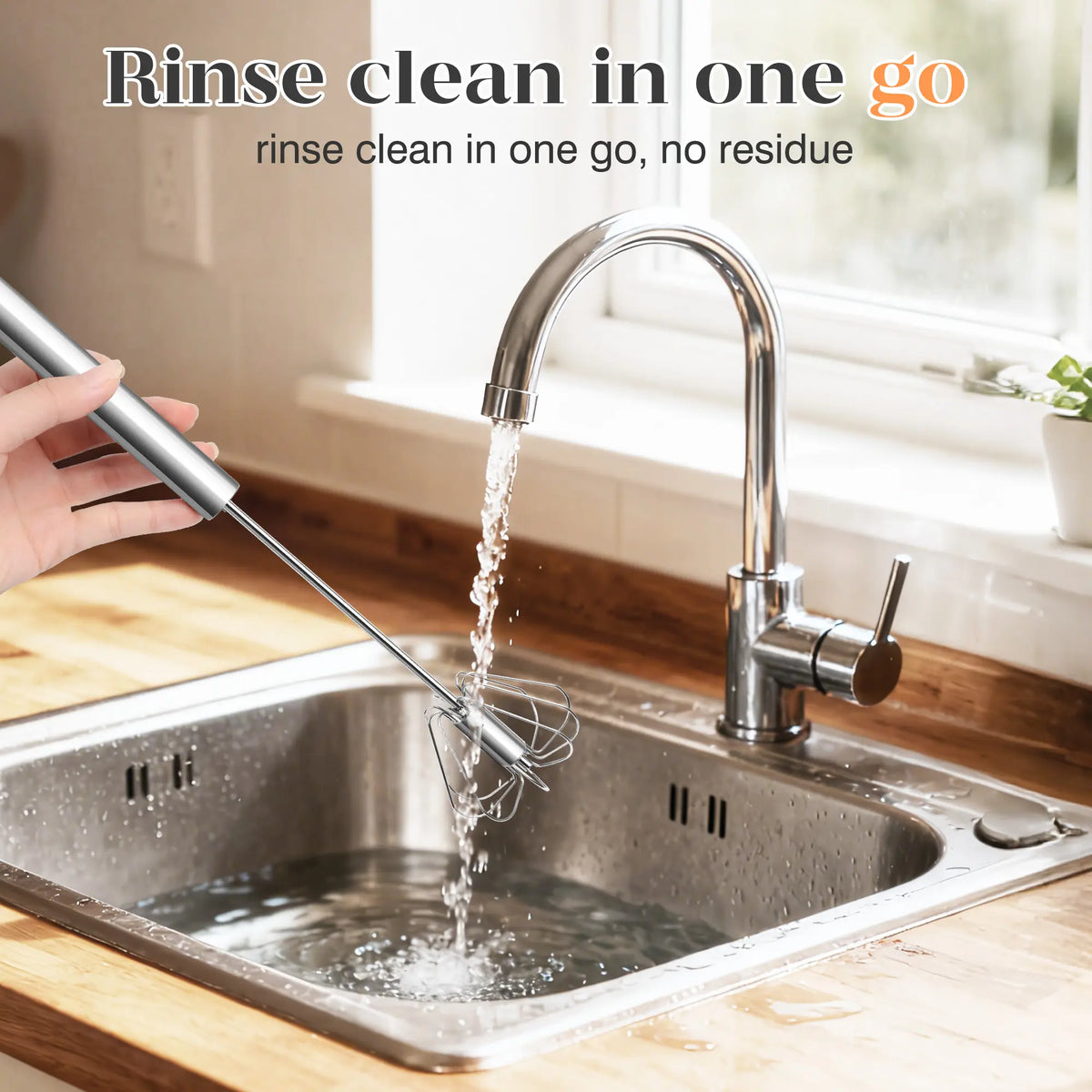 Stainless Steel Hand-Push Rotary Whisk - Food-Grade, Rust-Resistant, Durable Riveted Design for Versatile Cooking, Blending, Whisking, Beating, and Stirring - Easy to Clean