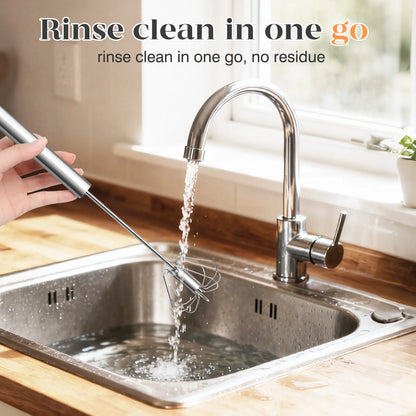 Stainless Steel Hand-Push Rotary Whisk - Food-Grade, Rust-Resistant, Durable Riveted Design for Versatile Cooking, Blending, Whisking, Beating, and Stirring - Easy to Clean