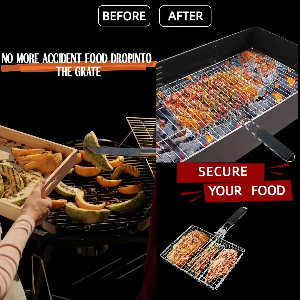 Rectangular Carbon Steel Outdoor BBQ Grill Rack - Spacious Single Sheet with Handle, Durable Barbecue Utensils for Home and Festive Use