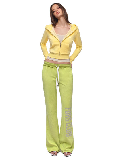 FDR Women's Candy Color Long Sleeve Top, Tank Top, and Low Rise Flare Pants Set - Fitted Y2K Casual Three-Piece Ensemble