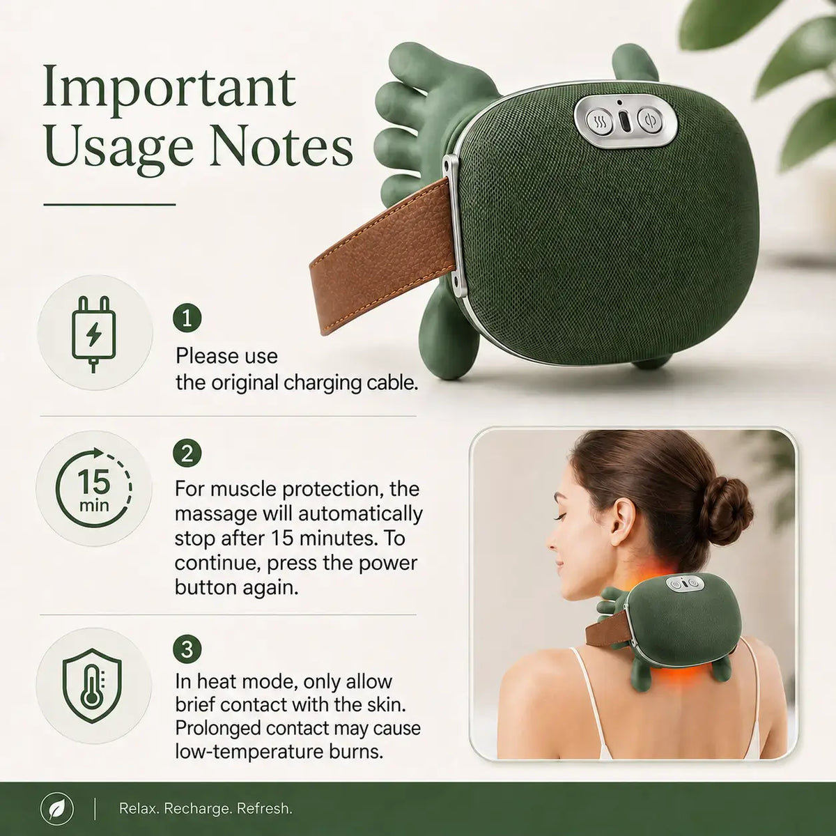 Advanced Brushless Motor Neck and Back Massager - Wireless Portable 3D Deep Tissue Kneading with Bionic Heating for Pain Relief - Ideal Gift for Legs, Neck, and Back Relaxation