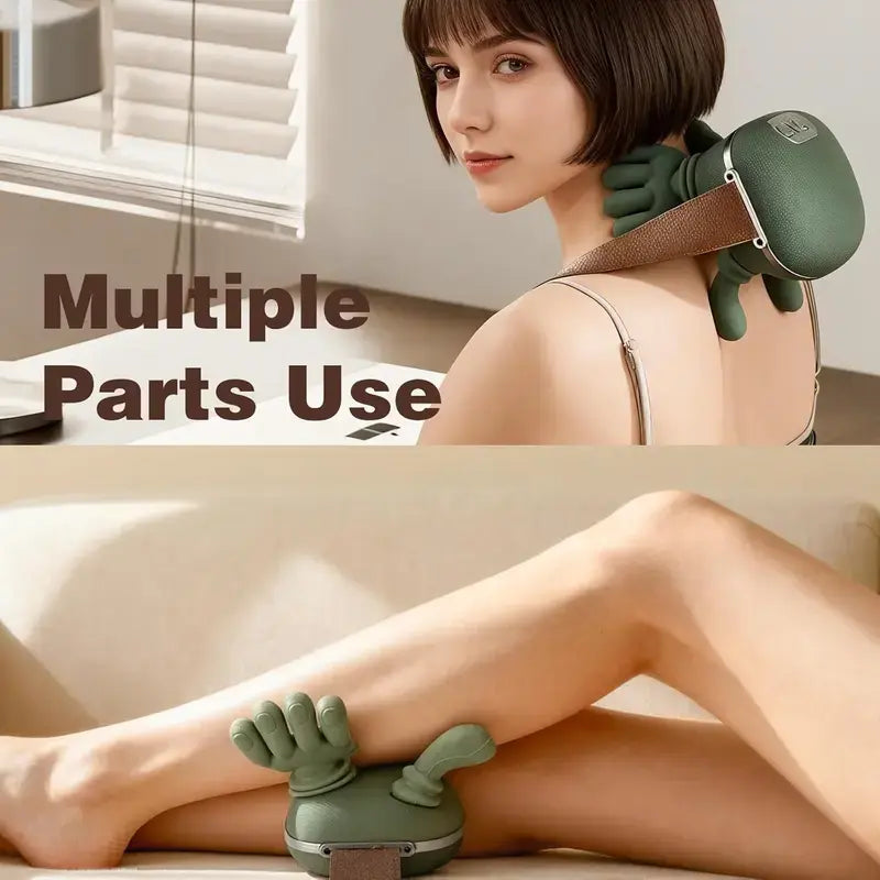 Advanced Brushless Motor Neck and Back Massager - Wireless Portable 3D Deep Tissue Kneading with Bionic Heating for Pain Relief - Ideal Gift for Legs, Neck, and Back Relaxation
