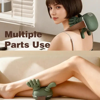 Advanced Brushless Motor Neck and Back Massager - Wireless Portable 3D Deep Tissue Kneading with Bionic Heating for Pain Relief - Ideal Gift for Legs, Neck, and Back Relaxation