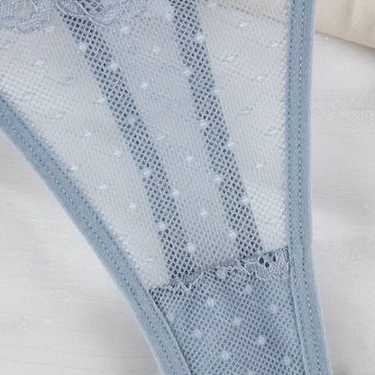 Women's Lace Thong Panties - Low-Rise Lingerie with Adjustable Waistband, Sheer Floral Lace T-Back, Soft and Breathable Everyday Intimates (Available in 7 Colors)