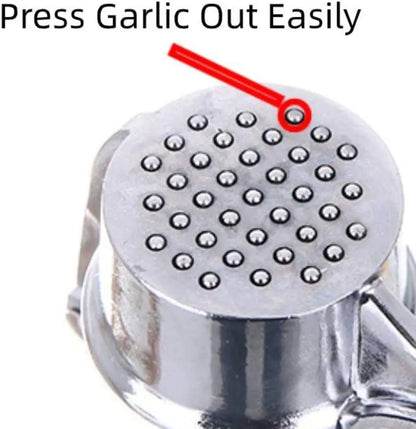 Stainless Steel 5-in-1 Garlic Press Multi-Tool - Durable and Easy-to-Clean Kitchen Utensil with Mincer, Crusher, Bottle Opener, Pit Remover, Ideal for Home Use and Gift Options