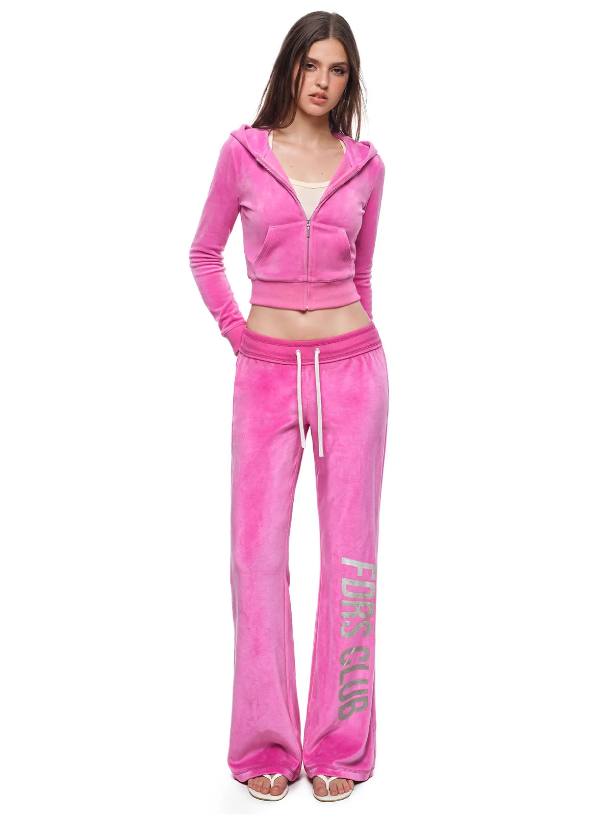 FDR Women's Candy Color Long Sleeve Top, Tank Top, and Low Rise Flare Pants Set - Fitted Y2K Casual Three-Piece Ensemble